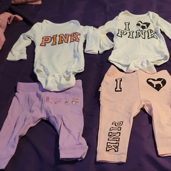 Infant Baby Girl Victoria Secret Pink Outfits (Size 3-6mo) - Picture 2 of 10
